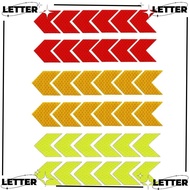 LET 36Pcs Safety Warning Stripe Adhesive Decals, Red + Yellow + Green Arrow Strong Reflective Arrow Decals, 4*4.5cm Night Visibility Diamond Grade Stickers Reflective Stickers