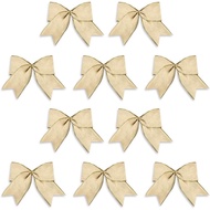 ALIBBON 10 Keping Busur Merry Christmas untuk Kalungan, Busur Kalungan Krismas, Busur Baldu Emas, Hi