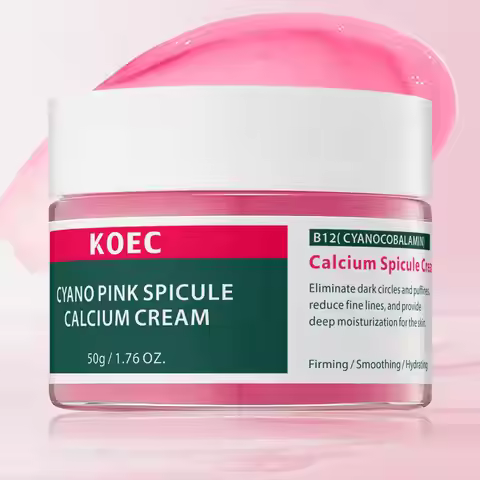 50g KOEC Pink Spicule Microneedling Calcium Eye Cream Firming Hydrating Eliminate Dark Circles Fine 