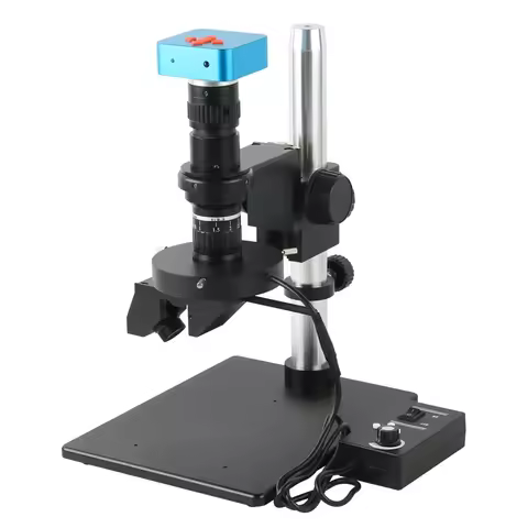 HDMI Industrial Video Microscope Camera + 2 in 1 2D 3D 0.6X-5X Stereo 200X C Mount Zoom Lens + 208/P