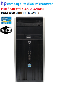 hp compaq elite 8300 microtower Intel® Core™ i7-3770  3.4GHz -RAM 4GB -HDD 1TB -Wi Fi