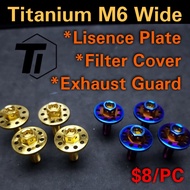 Titanium M6 Wide Filter Cover Exhaust guard Lisence plate bolt m6x20  Titanium Screw Grade 5 SG