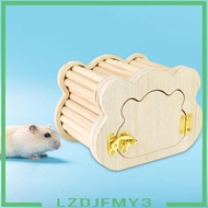 [Lzdjfmy3] Hamster Wood House Cage Accessories Wooden Toy Hamster Hideout for Dwarf Hamster