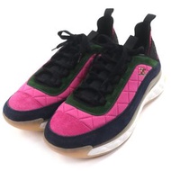 狀況極佳的 CHANEL G38503 Coco Mark 五金件，logo 設計，絨面革，Matelasse 繫帶低筒運動鞋，多色，顏色，帶防塵袋，意大利製造。