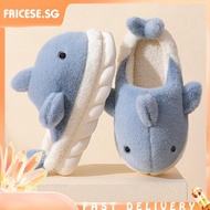 [fricese.sg] Funny Shark Cotton Slippers Comfortable Home Slipper Cute Shark Home Plush Shoes