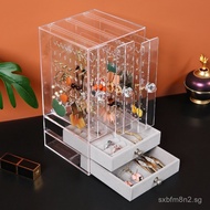Desktop Transparent Jewelry Box Earring Storage Box Drawer-style Earring Organizer Earring Rack Acry