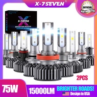 USA X-7SEVEN 2PCS F2 15000LM Pure White/Yellow LED Headlight Bulb H4 H11 881 880 H3 For Car