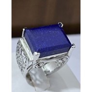 A25,Cincin lapis lazuli  bertatah perak 925, berat 10.1 gram, saiz: 5 keping saiz 15