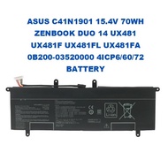 ASUS C41N1901 15.4V 70WH 4550MAH ZENBOOK DUO 14 UX481 UX481F UX481FL UX481FA 0B200-03520000 4ICP6/60
