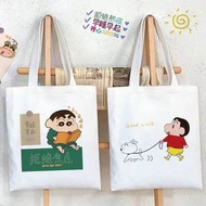 Crayon Shin-Chan Peripheral Japanese Cartoon Canvas Bag Summer Student Large Capacity School Bag Tuition Bag Gift