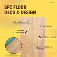 SPC Flooring 4mm with Click Locking *Home Deco DIY* Code 1103/ Wood Embossed Floor/100% New Material Made