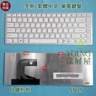 【漾屏屋】索尼 SONY VAIO VPC-S S115 S116 S117 S125 白鍵粉框 繁體 中文 筆電 鍵盤