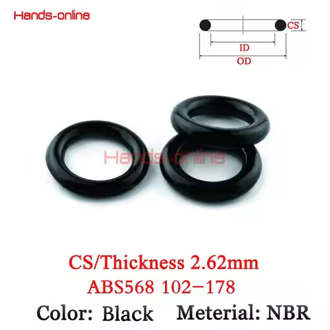 Thickness 2.62mm Ring gasket NBR Rubber seal selection ID AS568 102- 178 machine oil resistance wate