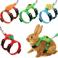 4 Sets Adjustable Bunny Rabbit Harness and Leash Set Small Pet Cute Vest Harness Leash Ferret Harnes