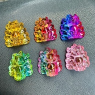 Decorative Crystal 9-Tailed Fox Glass Statue, Glass Fox Lord