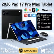 2026 NEW Pad 17 Pro Max Tablet PC 11inch 22GB+2TB Tablets Android 16 8gen3 Tablette PC 20000mAh 5G D