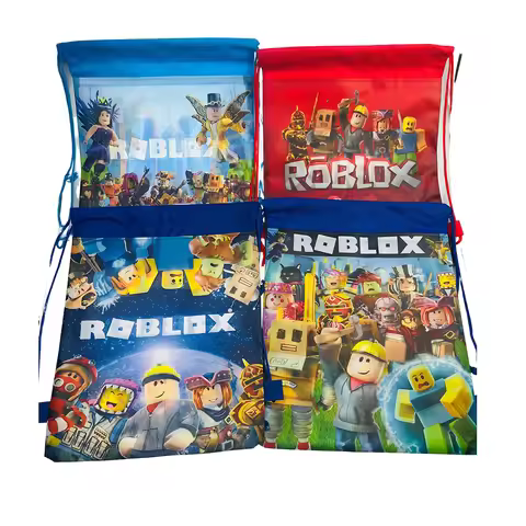 8/12/24/32PCS Roblox Nonwoven Drawstring Bag Roblox Game Party Decorations Kids Birthday Party Baby 