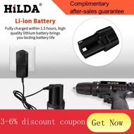 YQ7 HILDA Cordless Electric Drill Screwdriver 12V Handheld Drill Driver Fast Charger Built-in LED Light Lithium-Ion Batt