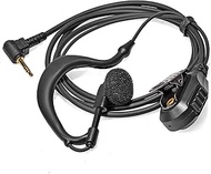 G Shape 2.5mm Earphone with Microphone and 1 Pin Walkie Talkie Pingring Compatible with Motorola TLK