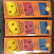 Cute Smiley Sponge Cleaning Wipe Loofah Sponge Wipe Honeycomb Sponge Household Kitchen Cleaning Dish