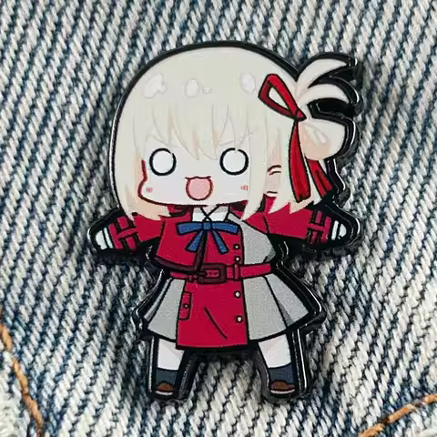 Chibi Chisato Nishikigi Badge Lycoris Recoil Enamel Pin Cute Mini Jewelry Anime Peripheral Cosplay G