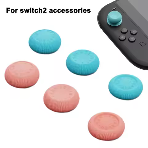 6pcs Thumb Stick Grip Caps for NS Switch 2 Accessories Thumbstick Silicone Case NS2 Joy Con Controll