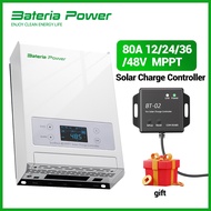 80A 12/24/36/48V MPPT Solar Charge Controller, 99.5% MPPT Efficiency Solar Panel Charge Regulator, C