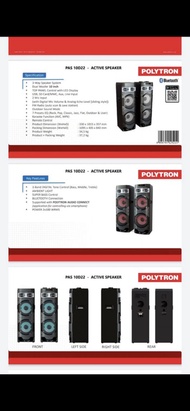 speaker aktif bluetooth polytron 10inch PAS 10D22