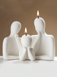 家庭抽象身體矽膠蠟燭模具,夫婦愛情思想者肖像香氛蠟燭石膏模具,家居裝飾擺件肥皂樹脂黏合模具