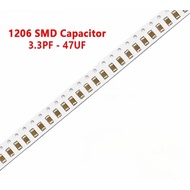 100pcs 10PF-47UF 1206 SMD 50V X7R Error 10% 10uf 106K  0.1UF 1UF 47UF 2.2UF 22UF 1UF Ceramic Capacit