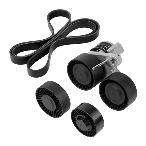 BEVINSEE Serpentine Drive Belt Pulley Tensioner Kit For BMW E82 E88 E90 E92 E91 E93 N54 Engine 2005-