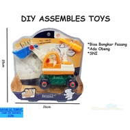 ASSEMBLE AND DISASSEMBLE CAR EXCAVATOR TRUCK BEKO DIY ASSEMBLES TOYS - 722-A USING SCREWDRIVER