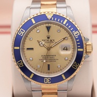 Rolex Special Offer Leak-Picking Rolex Submariner Series Golden Blue Water Ghost Automatic Mechanical Men's Watch 16613