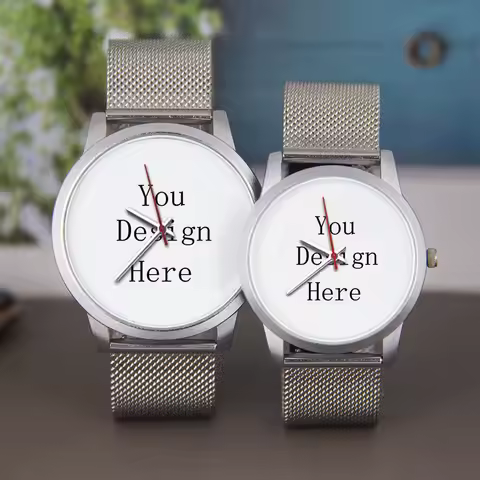 Cool Gift 45/38mm Watch Prints Photo Logo Black Silver Rosegold Quartz Movement Alloy Case Steel Sil