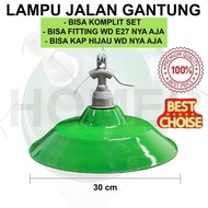 Lampu gantung lampu Jalan WD Hijau BESAR E27 komplit set fitting WD E27 fiting gantung besi aluminiu