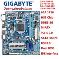 Used  Gigabyte GA-H55M-S2 / GA-H55M-S2V/ GA-H55M-S2H / GA-H55M-D2H original motherboard H55 desktop 
