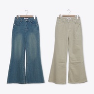 [CUMAR] Straight Shape Simple Denim Wide Pants Blue Card