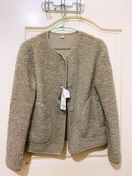 ［全新品］Uniqlo 含標籤  毛絨刷毛圓領開襟外套(長袖) 羊羔毛外套S號 原價990元