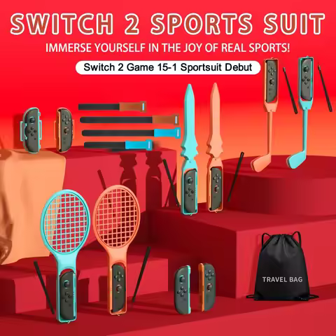 Sports Accessories Set S225 for Switch 2,15 in 1 Family Accessories Kit for Switch 2 Sports Games:Te