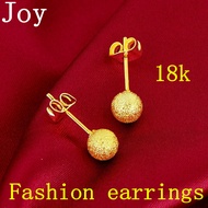 [Ready stock/onsale] COD Hot Sale New Pure Gold 18k Pawnable Legit Gold Earrings From Woman Solid Peas Big Flower Glossy Round Bead Earrings Girls Gold Earrings hikaw for women earings for women korean style gift items for women
