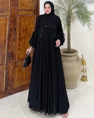 BOC/Elora Set Dress Ceruty Payet/Dress terbaru/Dress lebaran/Gamis viral/Dress kekinian/ Gamis COD