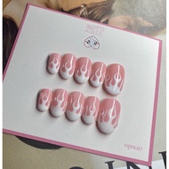 Fire Pattern Hand-Painted Color Gel Real Beautiful Not From The Eyes