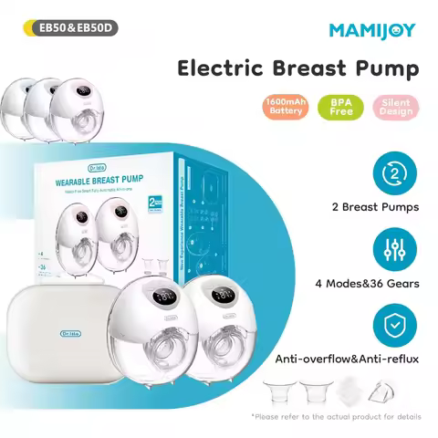 MAMIJOY Wearable Electric Breast Pump 4 Modes 36 Suction Levels Hands Free 35dB Low Noise Breast Pum
