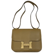 HERMES 愛馬仕 CONSTANCE MINI 康康包 18CM 山羊皮 CRAFT 拿鐵色系 金釦 W刻