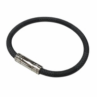 成色極佳 ▼LOUIS VUITTONM6609E Damier Graphite 手鍊 Keep It 手鍊 黑色 銀色 西班牙製造 男士