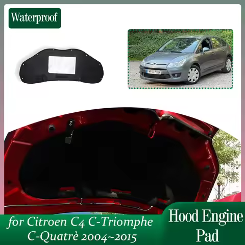 Car Hood Insulation Pad for Citroen C4 B5 C-Triomphe C-Quatrè 2004~2015 Soundproof Heat Cotton Engin