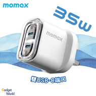 MOMAX - [水系列] 35W 雙輸出USB-C 快速輸出 GaN 充電器 1-Charge Flow - UM51UKW #氮化鎵 #同時快充 #筆記型電腦 #macbook air