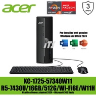 Acer Aspire XC-1725 Desktop PC (R3-5400U-8GB or R5-7430U-16GB/512GB/Radeon Graphics/Wi-Fi 6E/W11H)