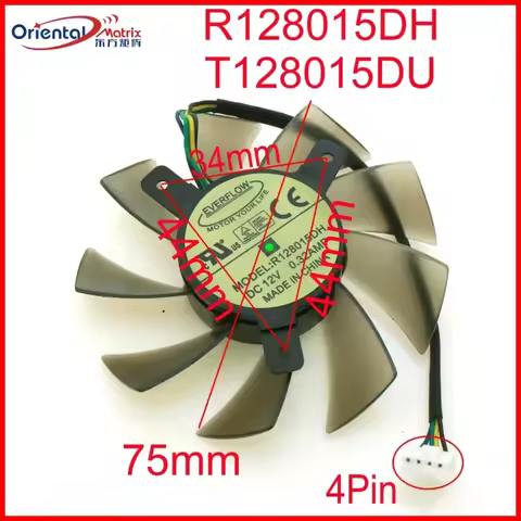 R128015DH T128015DU 12V 0.32A 75mm VGA Fan For GT730 GTS650 GF8 gt640 GKN5 Graphics Card Cooling Fan