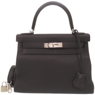 กระเป๋า Hermes Kelly 28 สีดำ หนัง Togo ฮาร์ดแวร์สีเงิน ตรา Y รหัส 0343 [มือสอง] HERMES